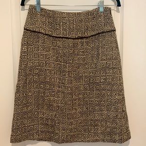 Andrea Becker Greek Key Tweed Skirt